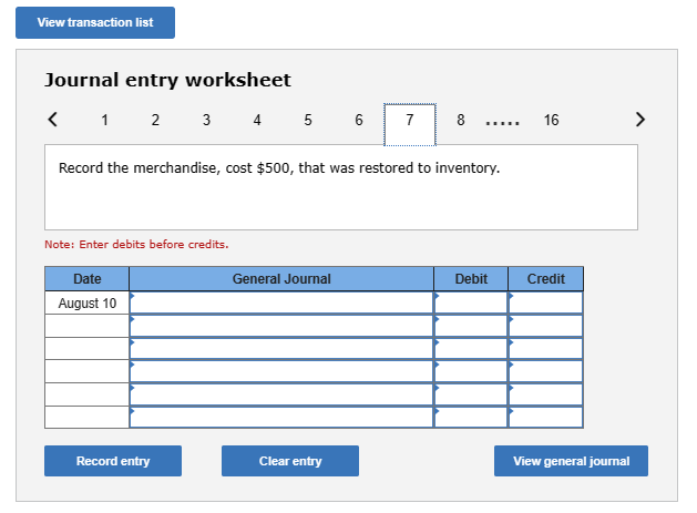 payment for the amount due from the August 19 sale less the