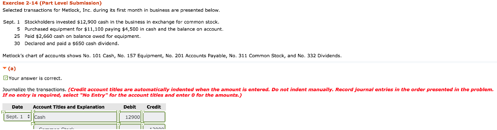 Company. Julia Dumars uses the following chart of accounts: No. 101 Cash,