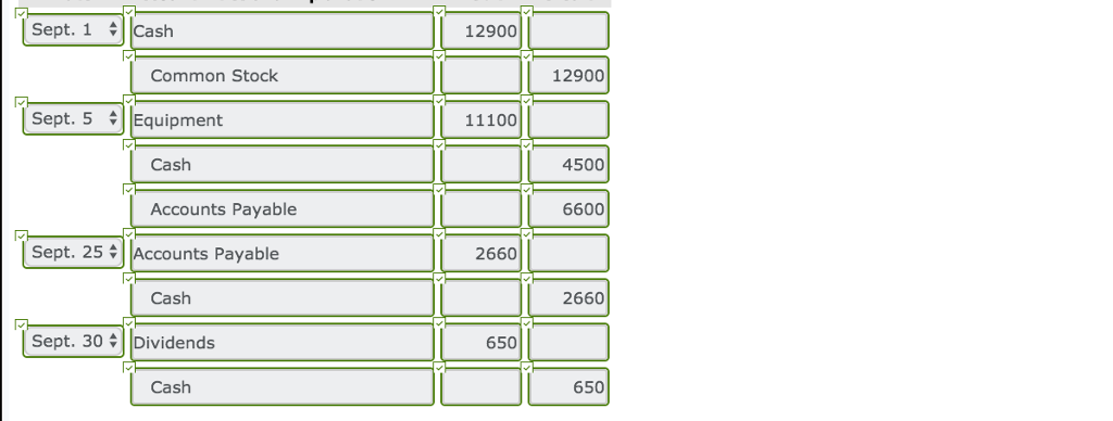 No. 112 Accounts Receivable, No. 126 Supplies, No. 201 Accounts Payable, No.