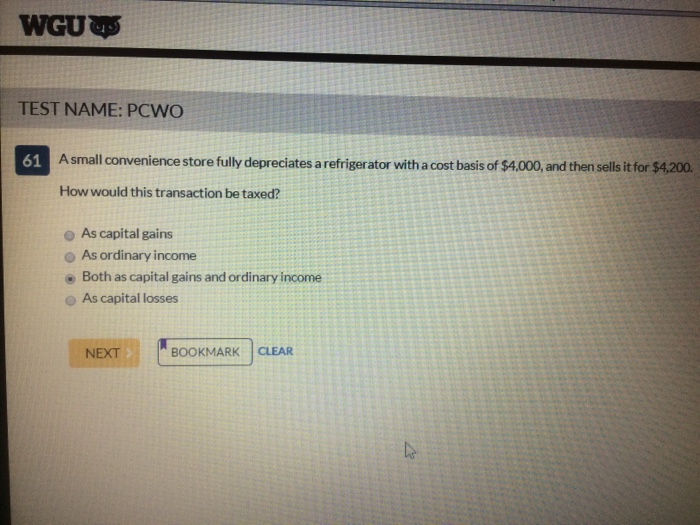  A small convenience store fully depreciates a refrigerator with a cost