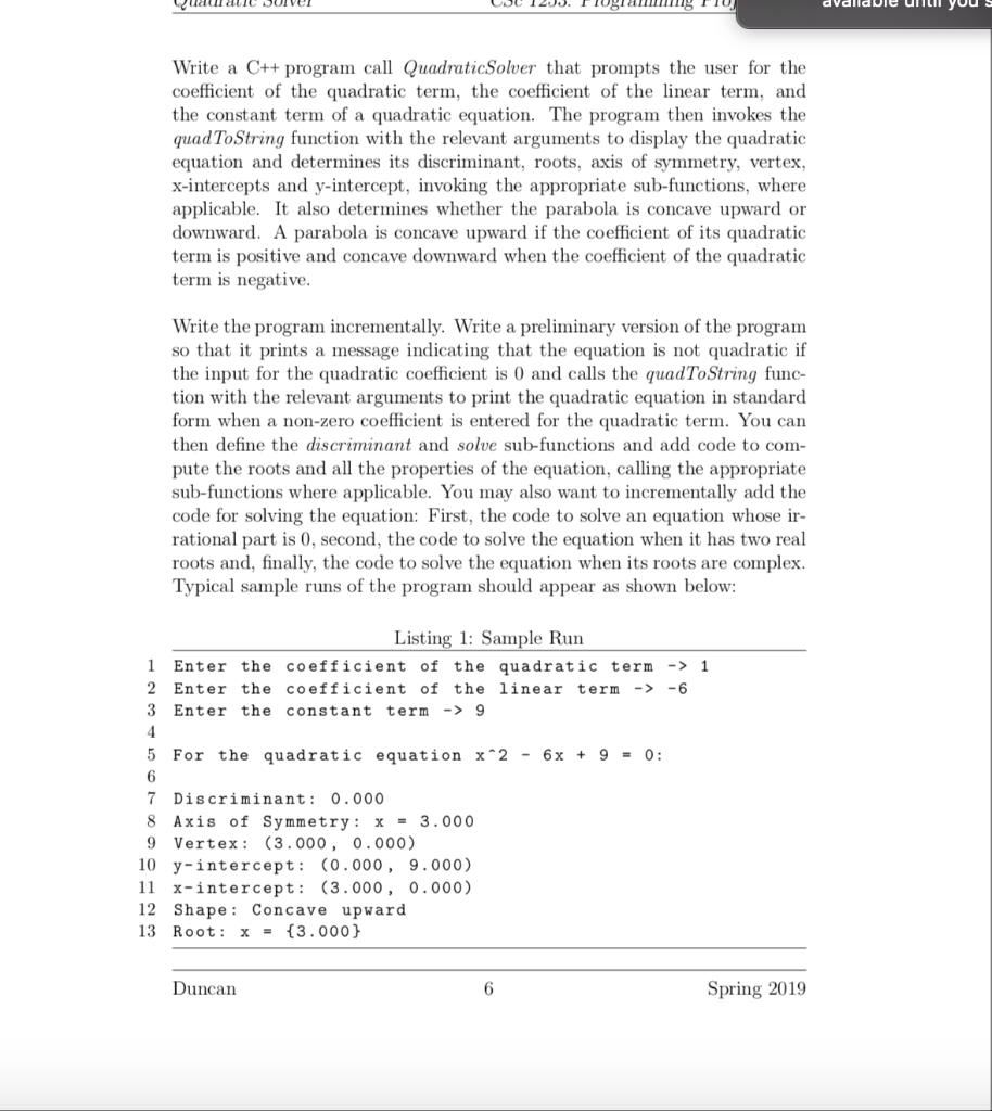 variable r ar2 + br + c = 0 with a f