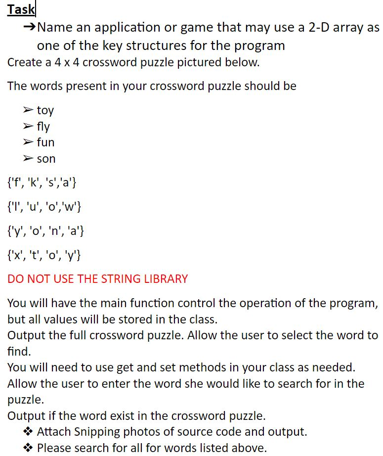 Need help on c++ Homework. Thanks Task Name an application or game