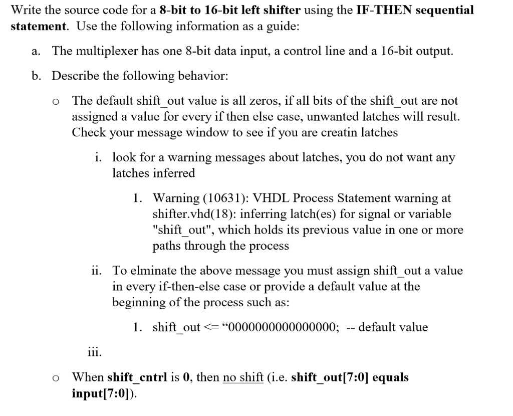  modify the VHDL code as it is says below, and picture