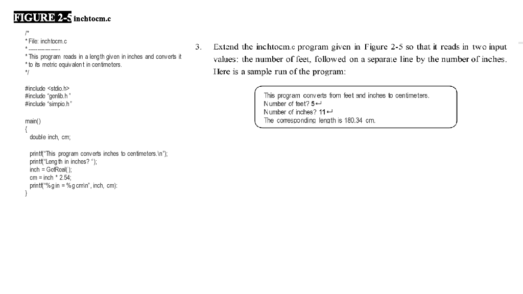 a separate line by the number of inches. Here is a sample