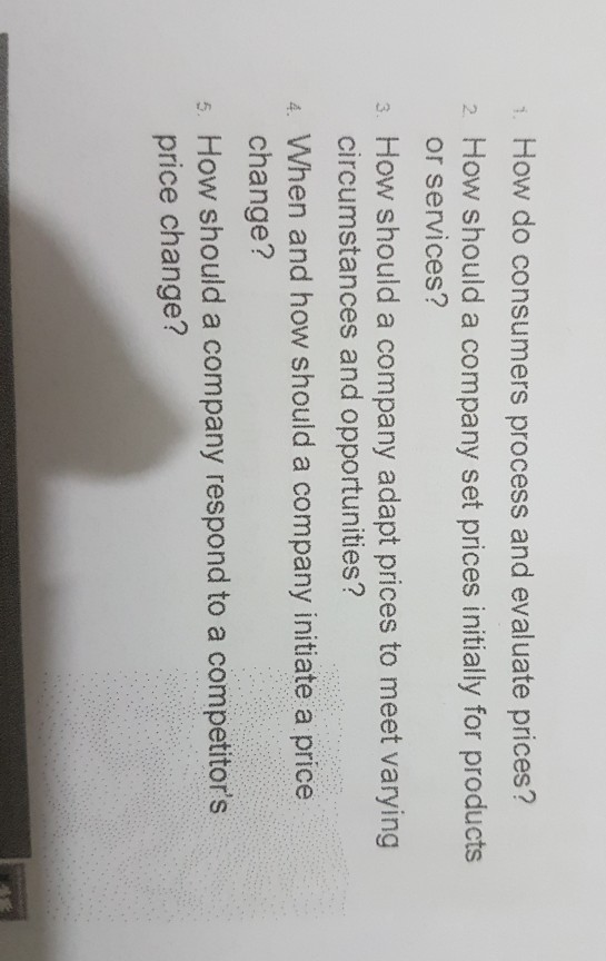  answer for this? How do consumers process and evaluate prices? 2