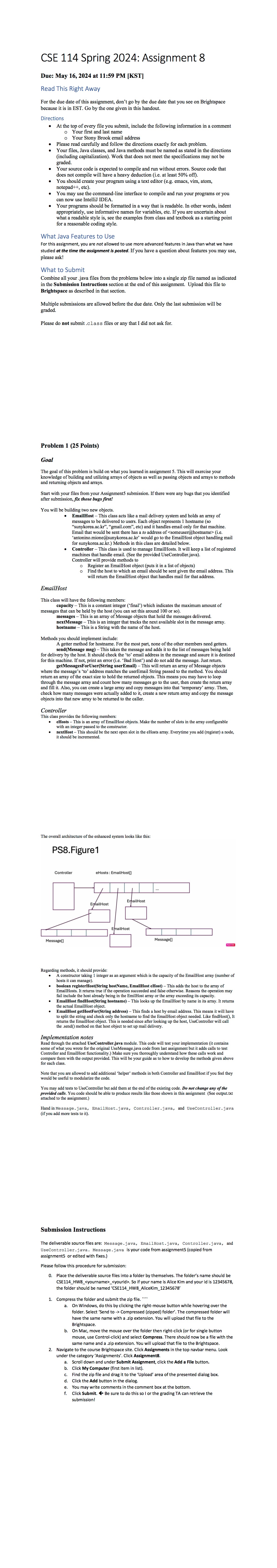 CSE 114 Spring 2024: Assignment 8 Due: May 16,2024 at 11:59