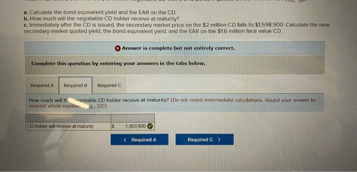 negotiable CD with a 0.45 percent quoted annual interest rate (ic, sp