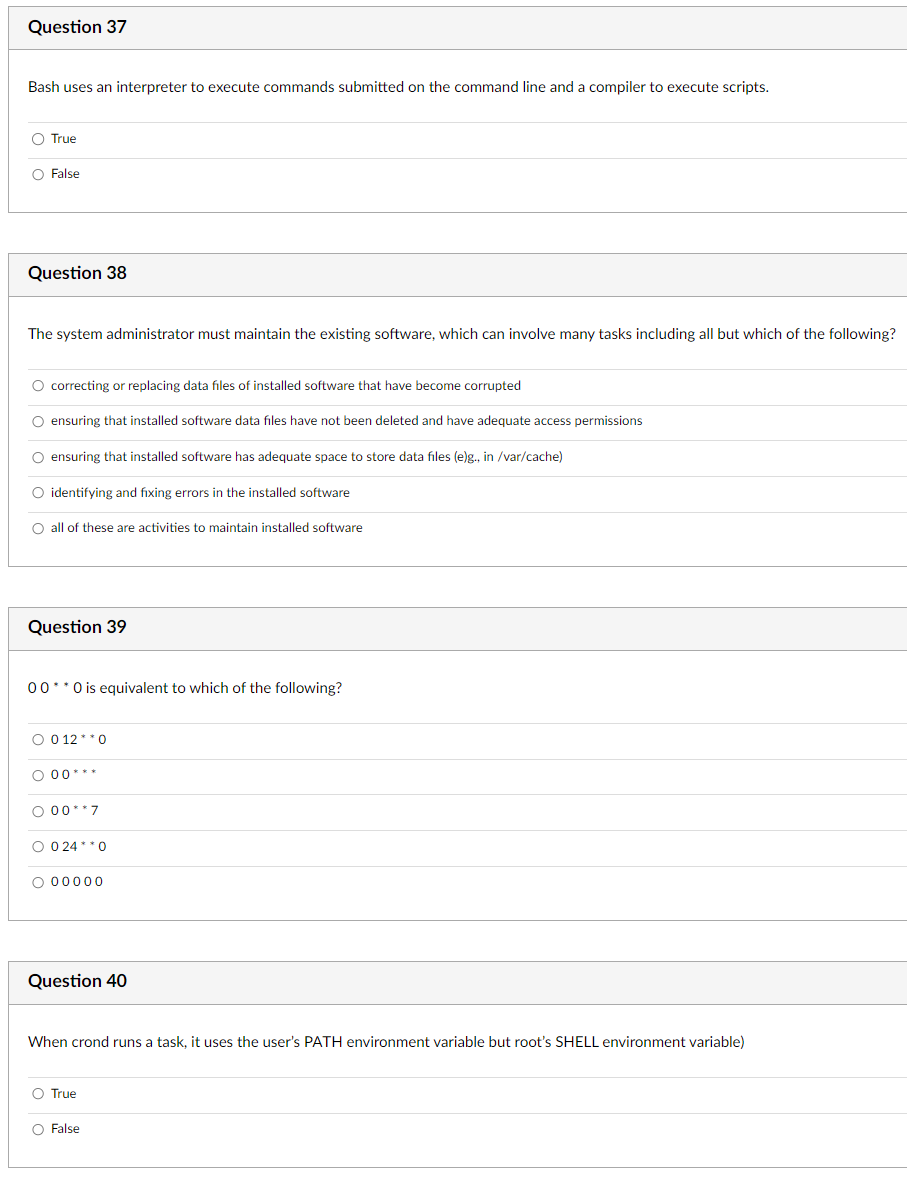  Bash uses an interpreter to execute commands submitted on the command