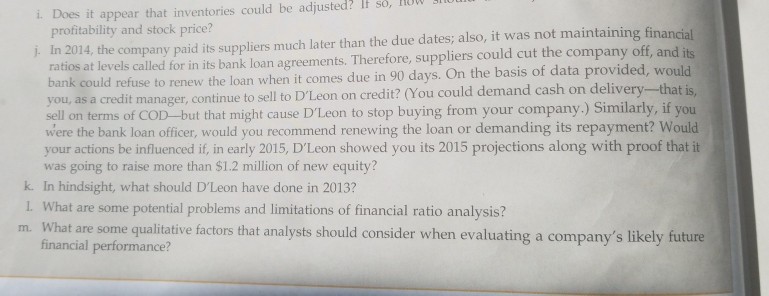  PLEASE DO J, K, L, & M be adjusted? I so,