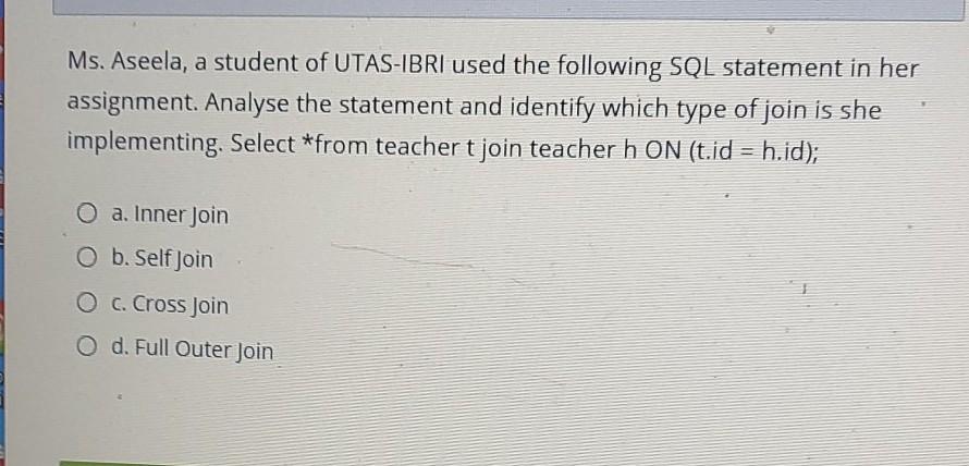 unassigned or unknown? a. Char b. Zero C. Space O d. Null