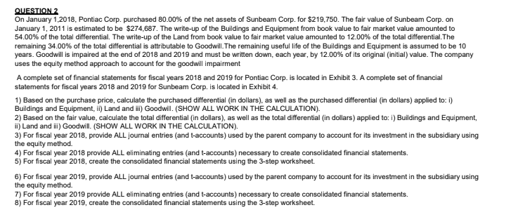 Financial Statement for both companies provided. Please show ALL work. Thank