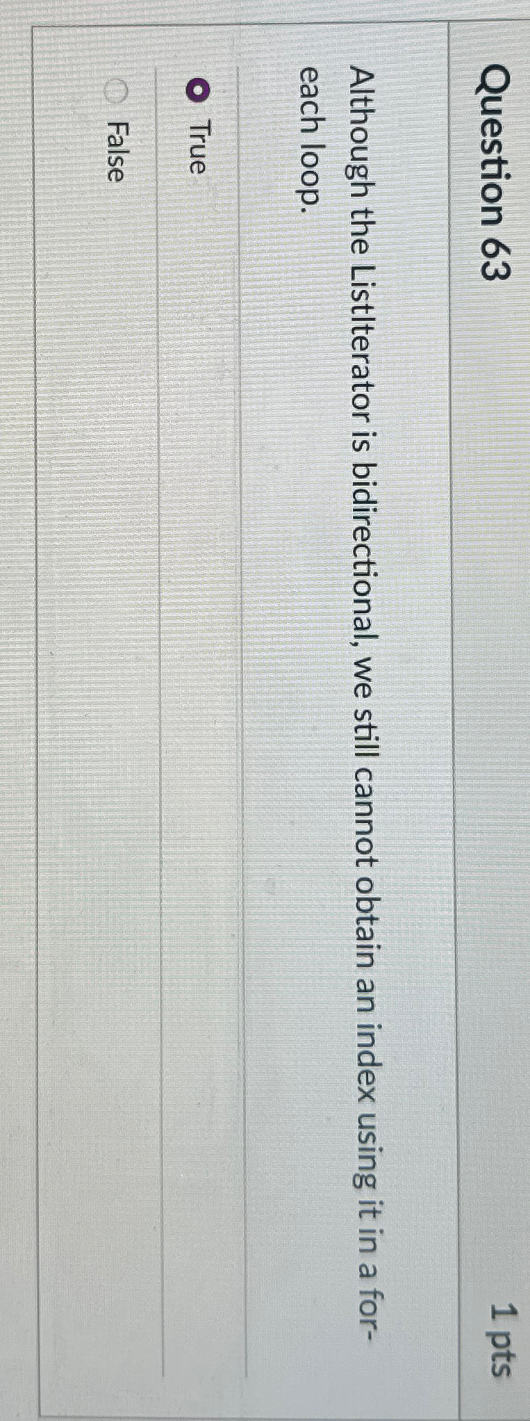  Although the Listlterator is bidirectional, we still cannot obtain an index
