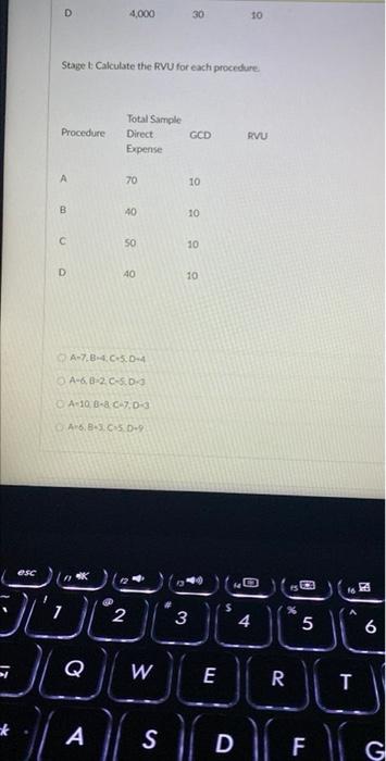 for the following procedures het process Projected total costs for vie CT