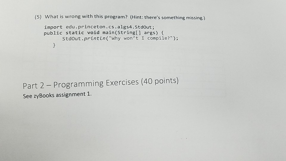  solve number 5 please thanks (5) What is wrong with this