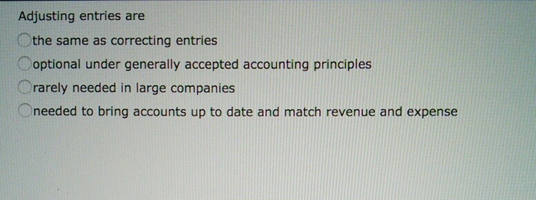 Adjusting entries are the same as correcting entries optional under generally