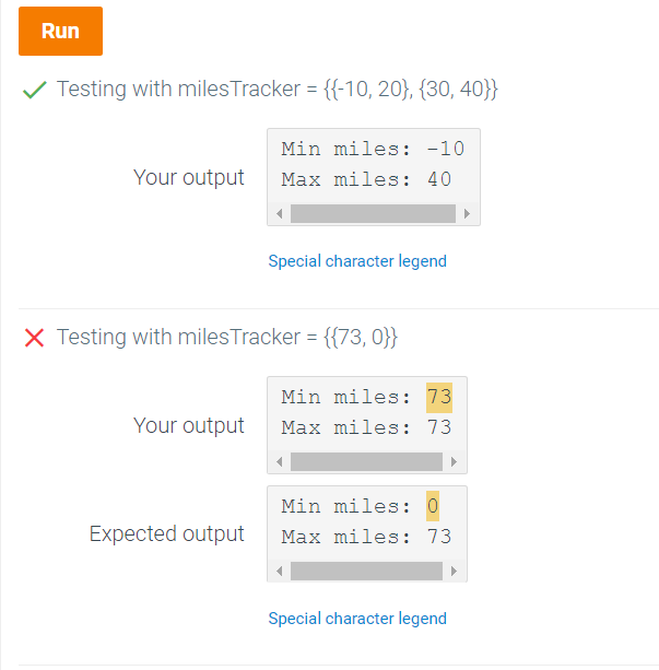 The Java code below passes with initial inputs, but fails upon the
