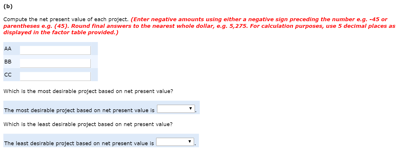 an equipment investment of $26,620. Each project will last for 3 years