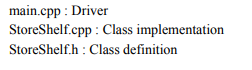 C++ program use friend functions and this pointer main.cpp: Driver StoreShelf.cpp: Class