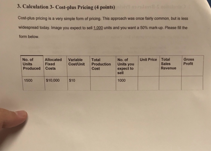 the break-even point for a price. That is, if we set the