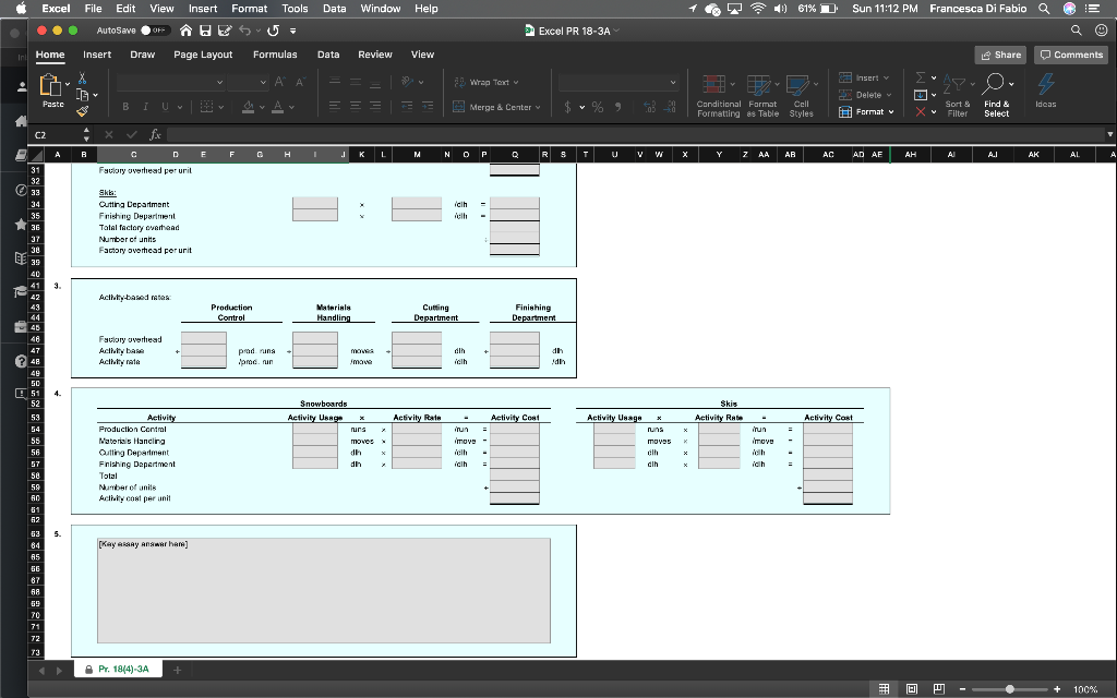 ) 61% 61% 1 Sun 11:12 PM Francesca Di Fabio Q AutoSave