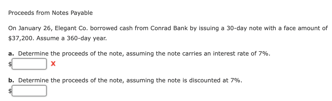 Proceeds from Notes Payable On January 26, Elegant Co. borrowed cash