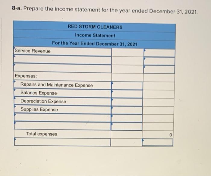 7,600 Supplies 3,600 Equipment 13,000 Accumulated Depreciation $ 4,200 Salaries Payable 6,200
