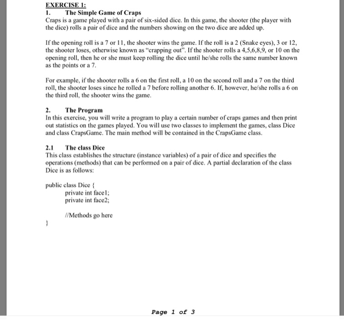 Use Java programming Thank you EXERCISE I The Simple Game of