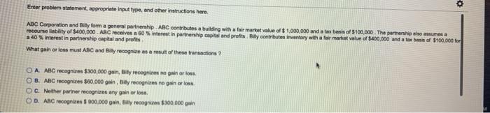  Enter problem statement, appropriate input type, and other instructions here ABC
