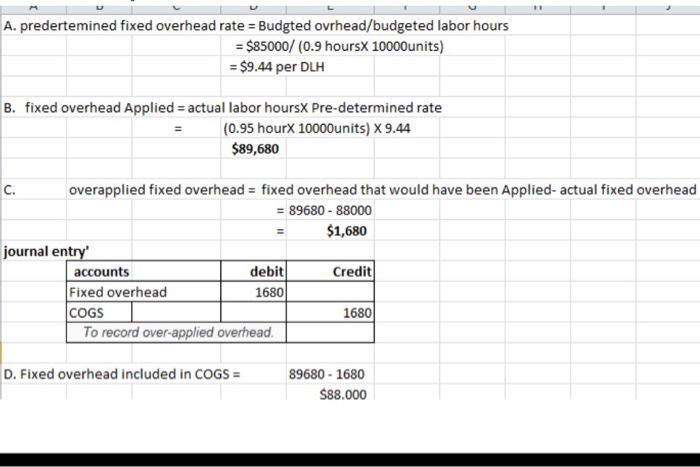 manufactures a number of products. The standards relating to one of these