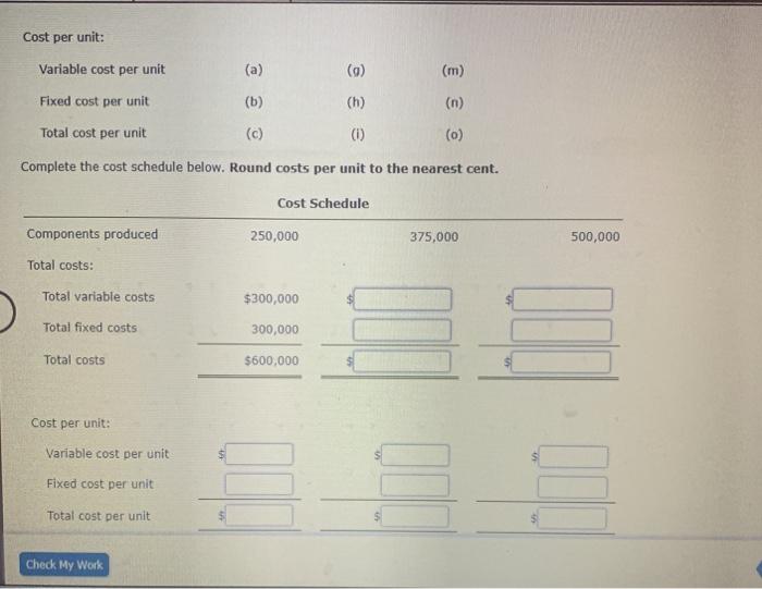 components for computer games within a relevant range of 250,000 to 500,000
