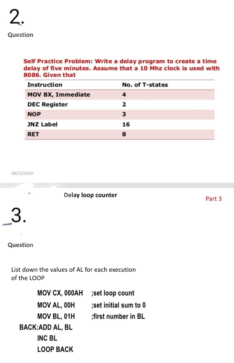 string: Array2 LEA DI, Array2+3 ; Ending address of Destination LEA SI,