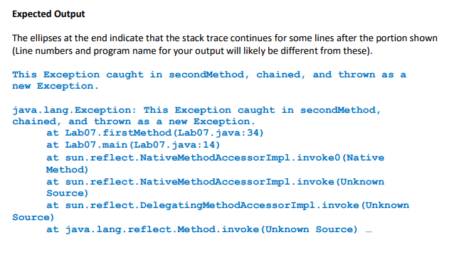 methods someMethod and someMethod2. MethodsomeMethod2 should initially throw an exception. Method someMethod