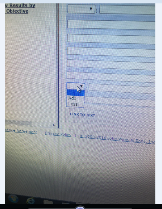 as items that are required for completion from the "dropdown" menu's as