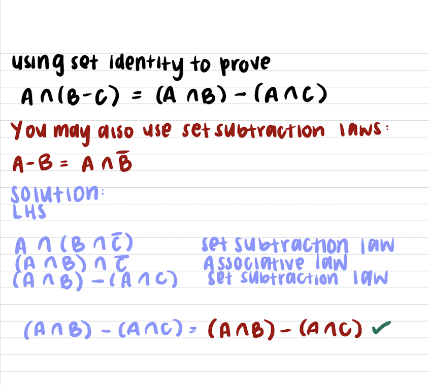 Is this correct? Because using set subtraction, wouldnt that get you
