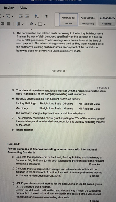 Heading 1 Heading 2 X-BU3530-1 Question 5 Beta Ltd which prepares its