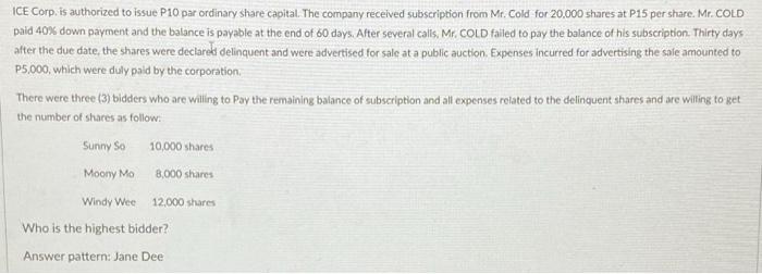 BOTTON PLEASE Question 65-67 will be based on the following information: ICE