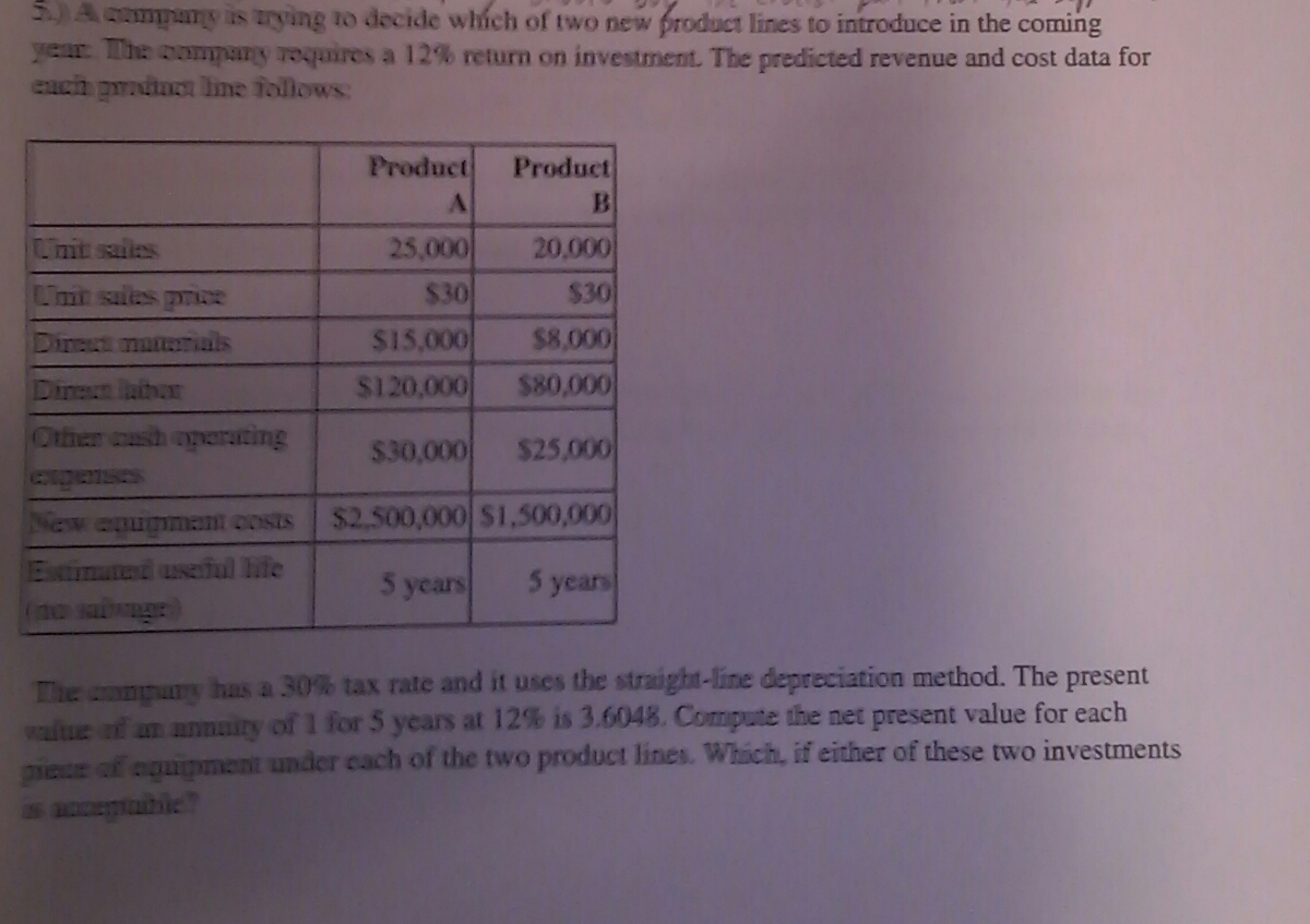  Please include explainations to results. A company is trying to decide