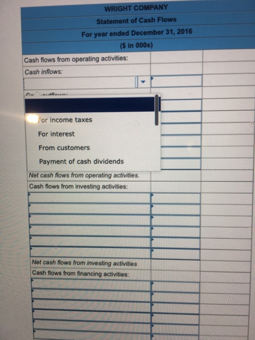 from Wright's accounting records is provided also WRIGHT COMPANY Comparative Balance Sheets