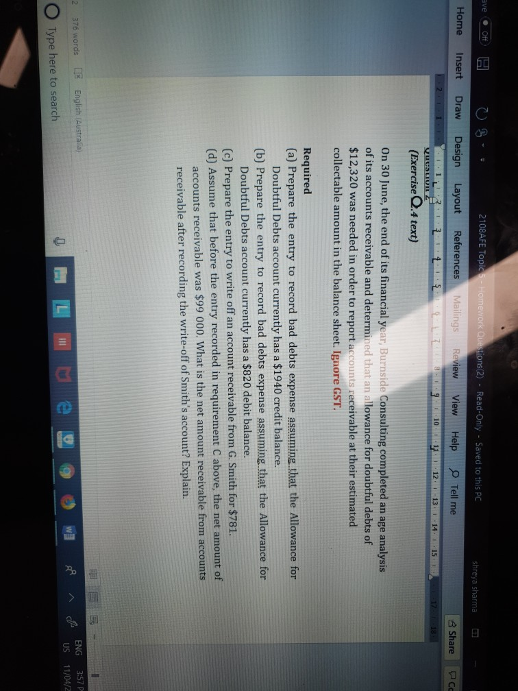 Insert Draw Design Layout Referen shreya sharma Malin Review View Help Tell