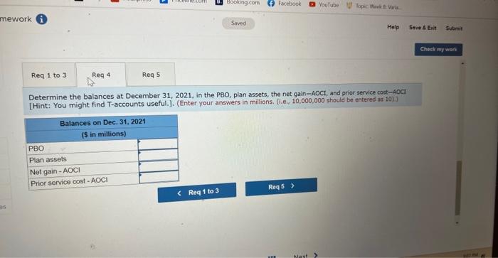 were available: Required: 1. to 3. Prepare the 2021 journal entries to