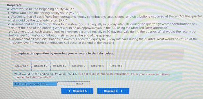 would be the ending equity value (MVEE)? c. Assuming that all cash