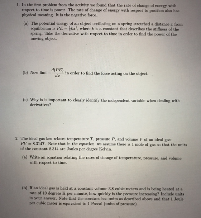  1. In the first problem from the activity we found that