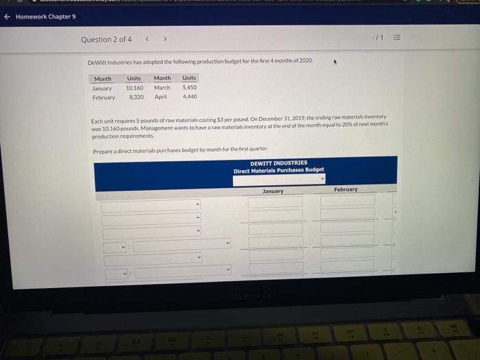  & Homework Chapter 9 Question 2 of 4 C > $