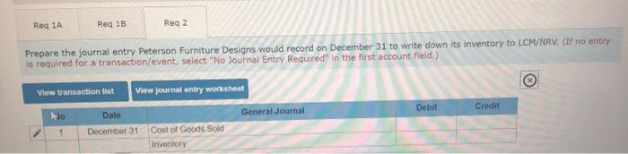 when the LCM/NRV rule is applied to each item 2. Prepare the