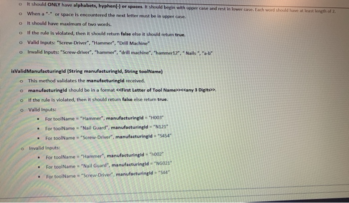 Tools that match the customer's requirements Artifact Description File Name application. Tool.java