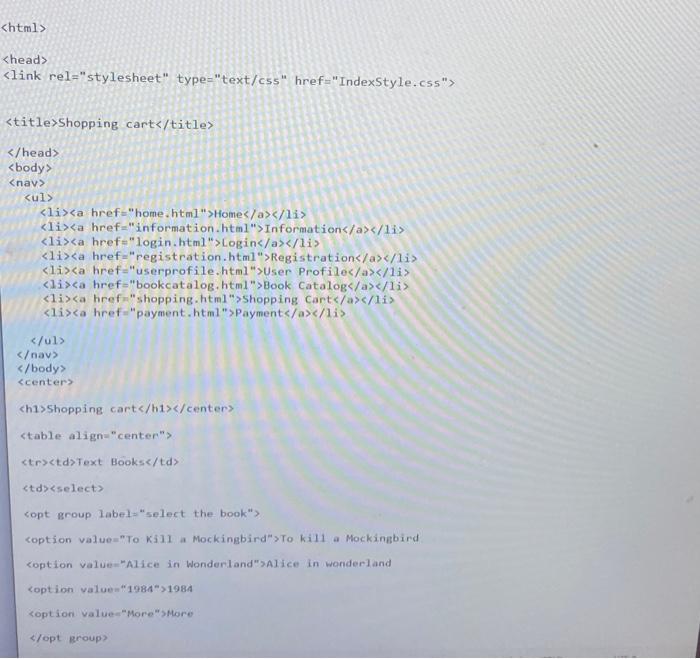 shopping html file payment html file payment cgi file i need the