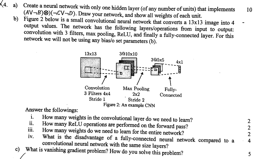  10 4. a) Create a neural network with only one hidden