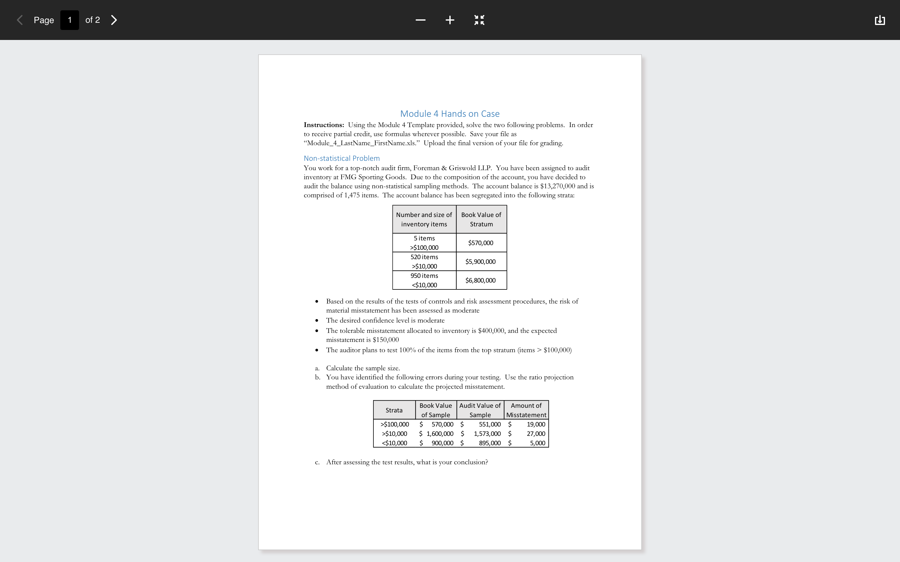  Module 4 Hands on Case Instructions: Using the Module 4 Template