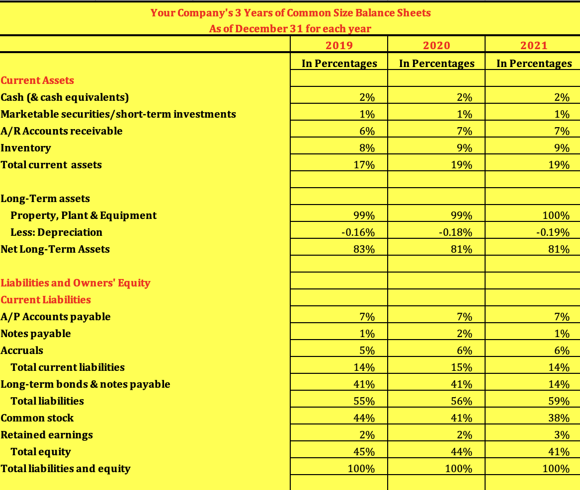 company's income statement and balance sheet and to make a few recommendations