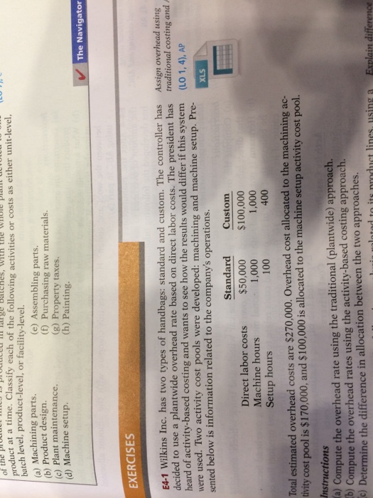  Please answer E4-1,E4-8 and E4-13 mange P product at a time.